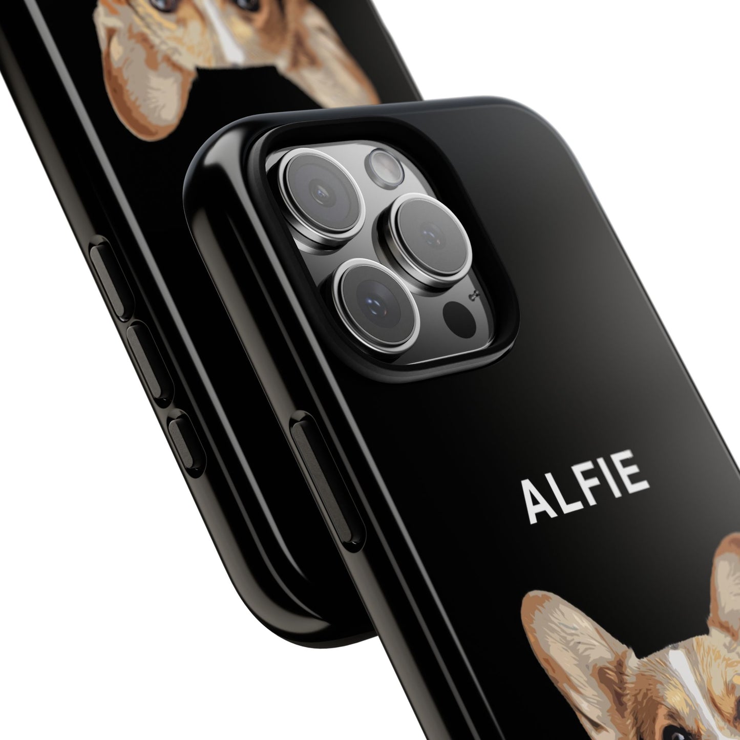 Black Cartoonerised Pet Phone Case