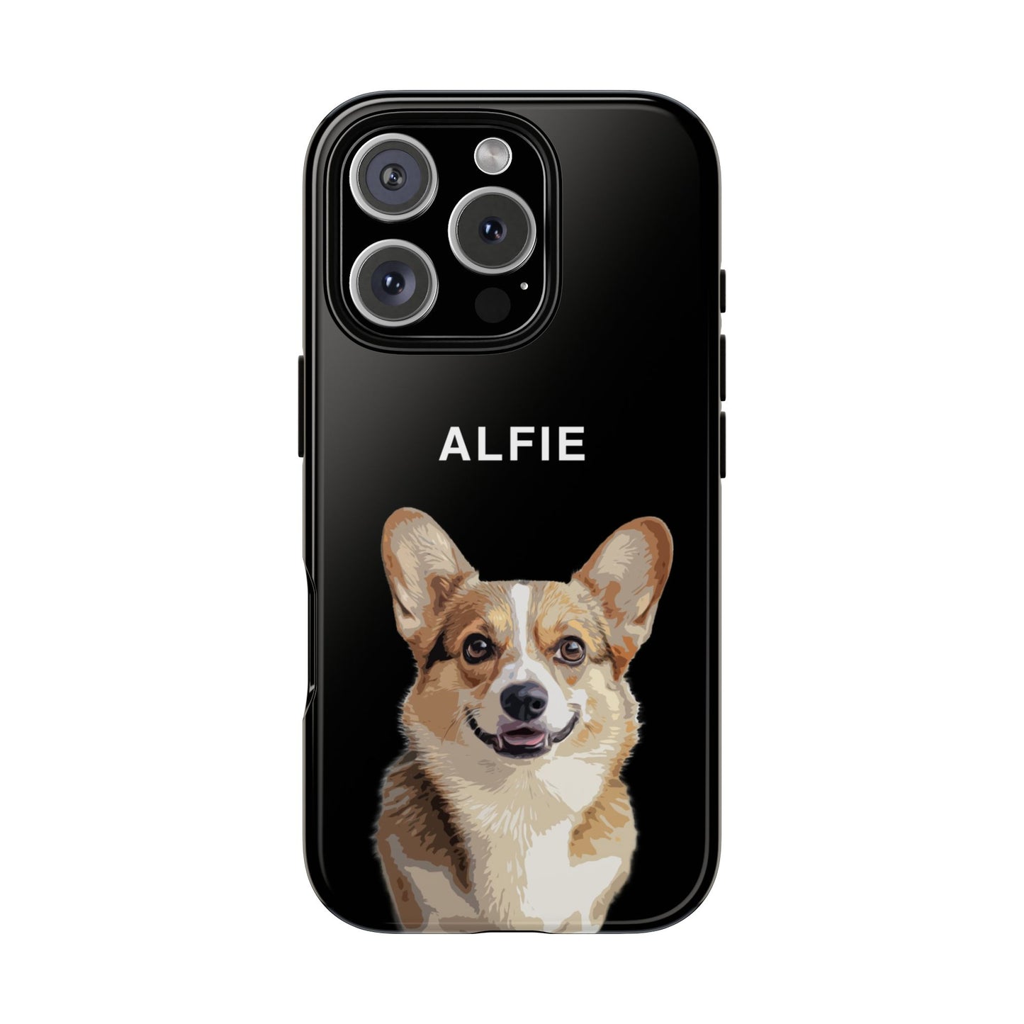 Black Cartoonerised Pet Phone Case