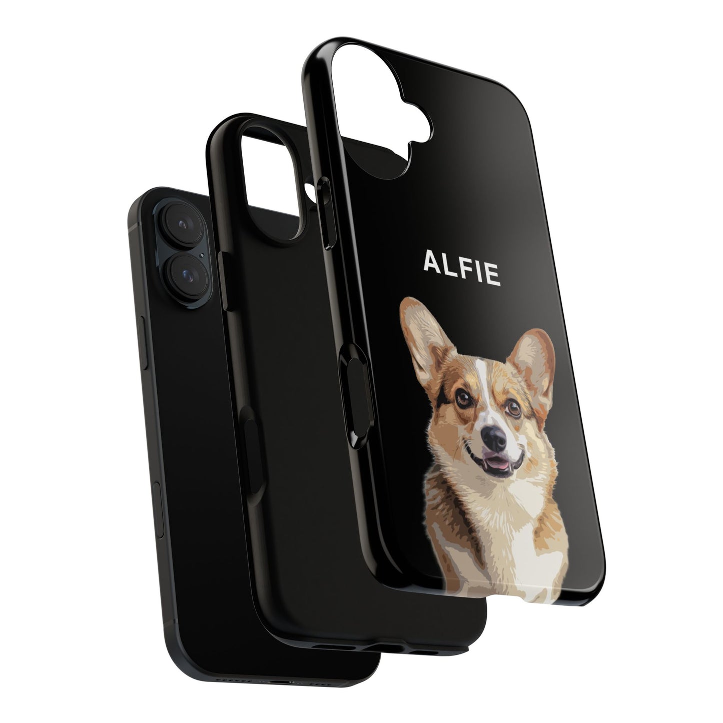 Black Cartoonerised Pet Phone Case