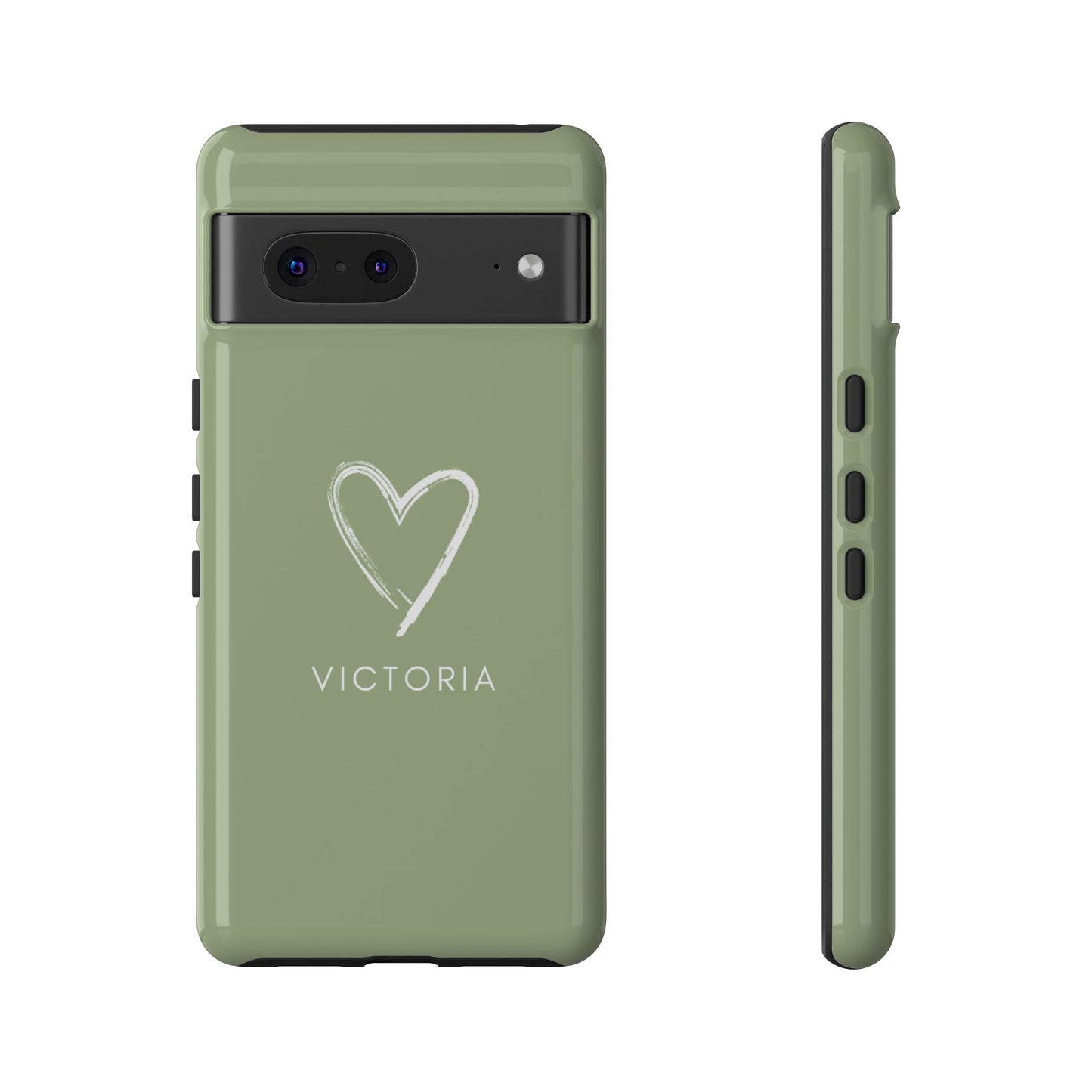 Green Heart Personalised Phone Case