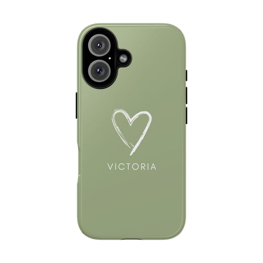Green Heart Personalised Phone Case