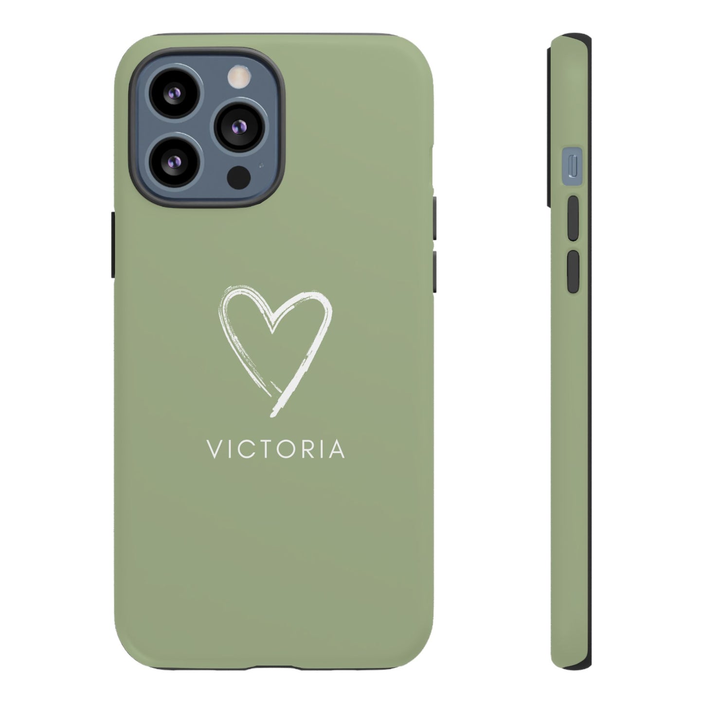 Green Heart Personalised Phone Case