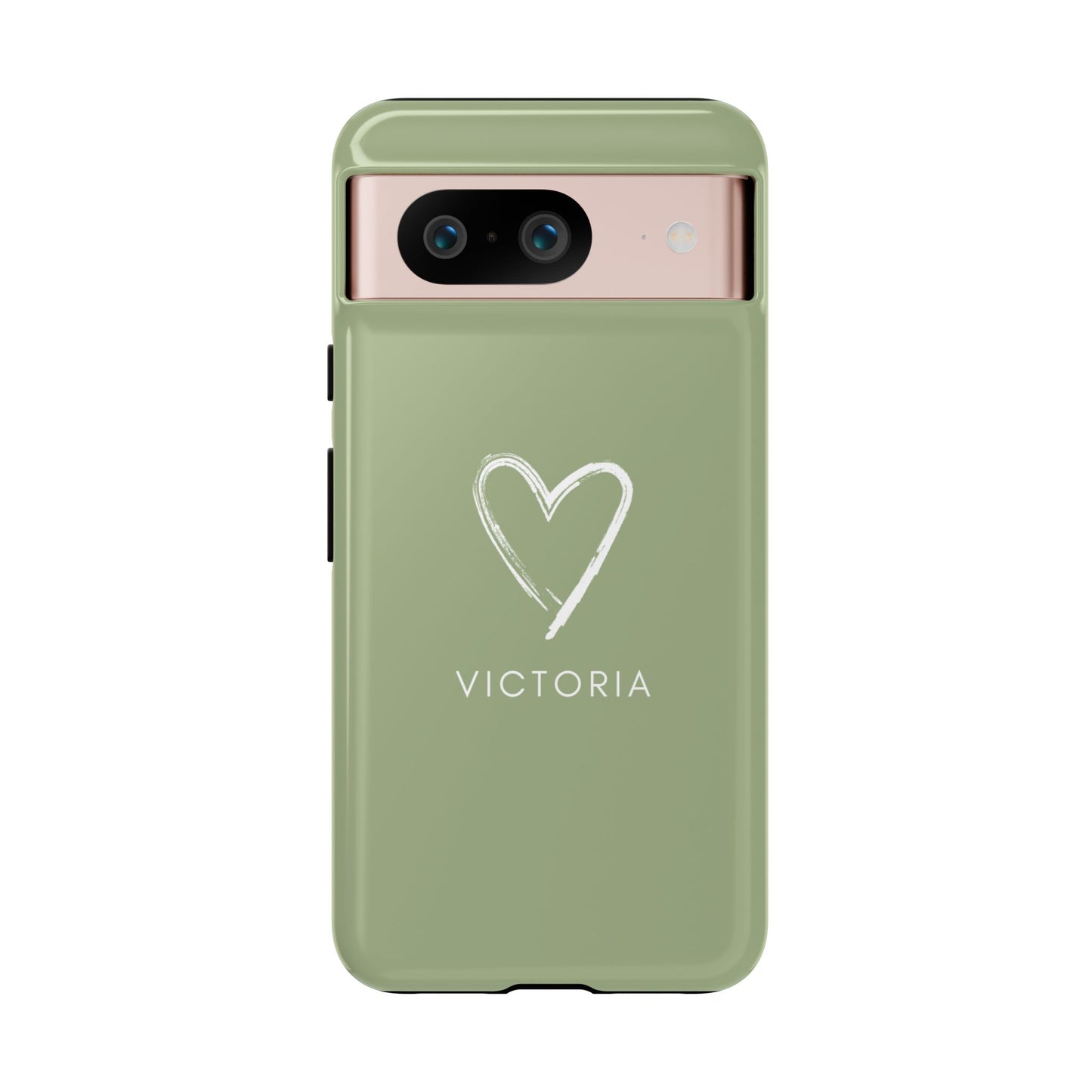 Green Heart Personalised Phone Case