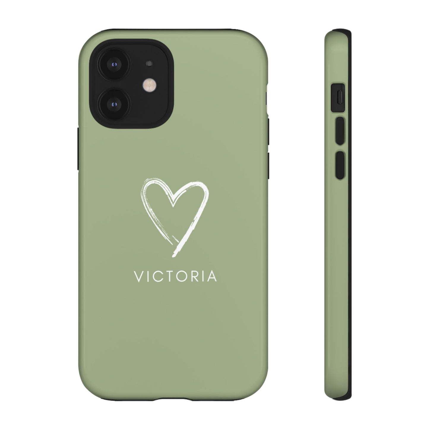 Green Heart Personalised Phone Case