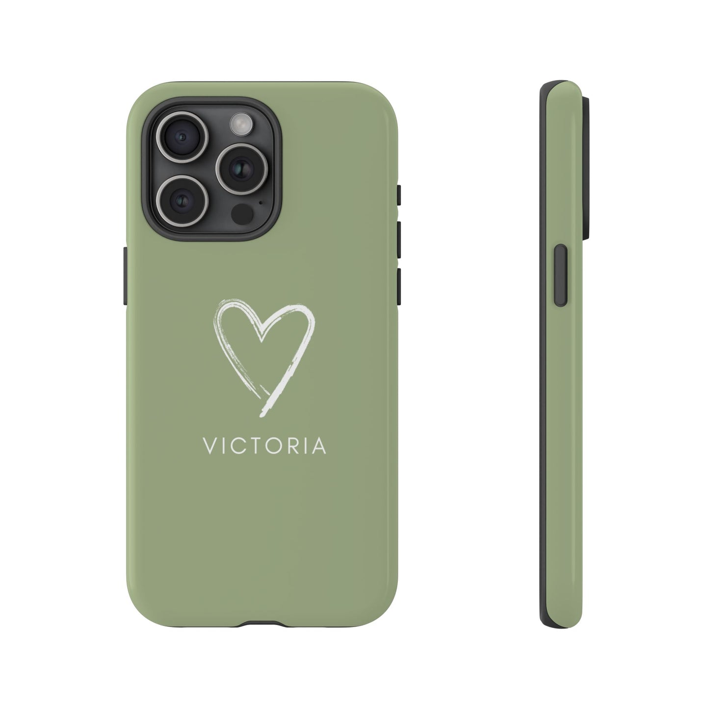 Green Heart Personalised Phone Case