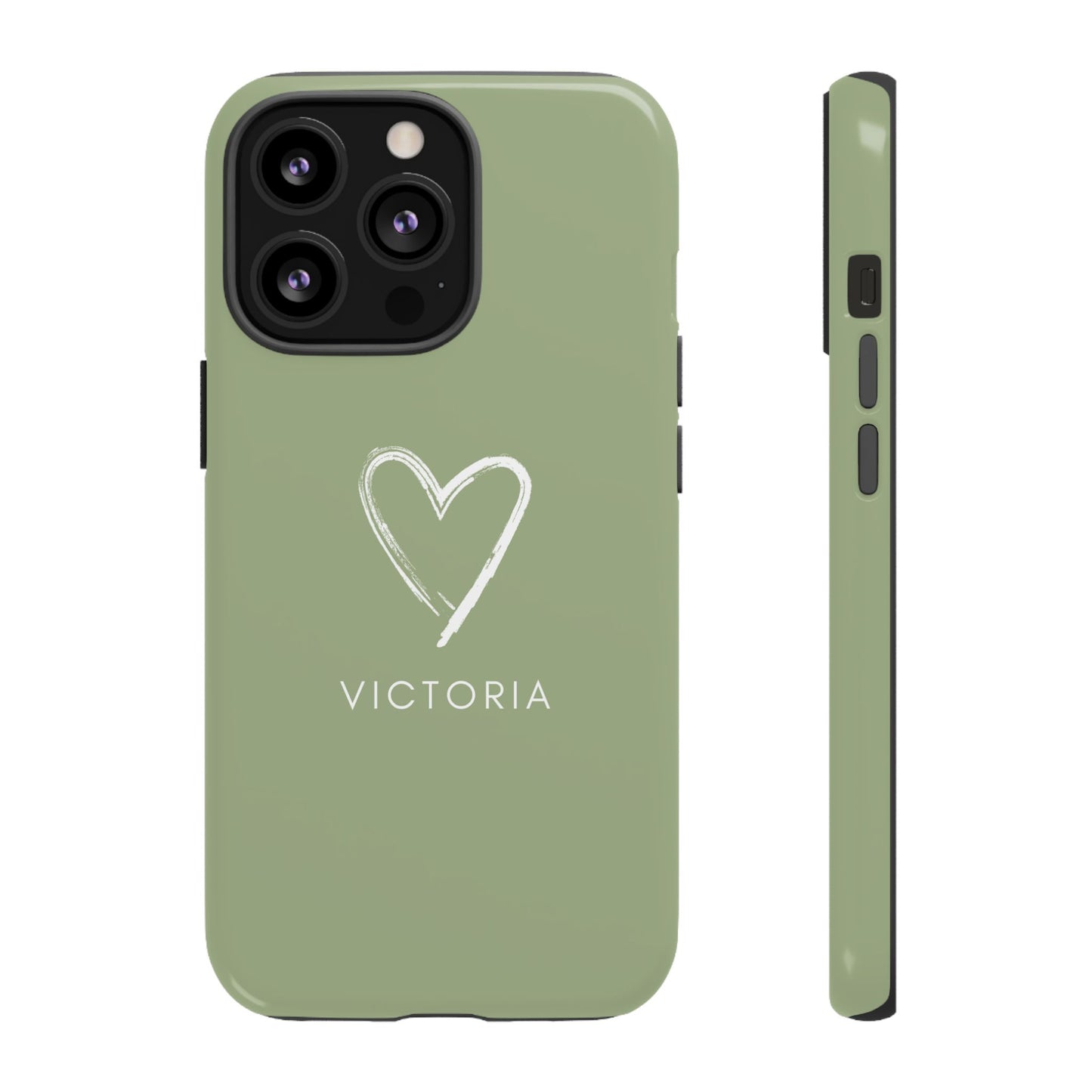 Green Heart Personalised Phone Case