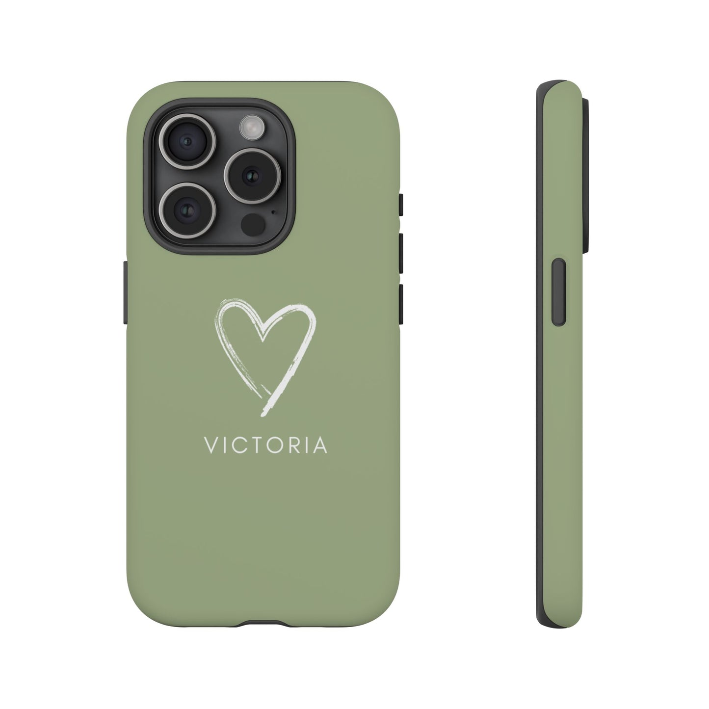 Green Heart Personalised Phone Case