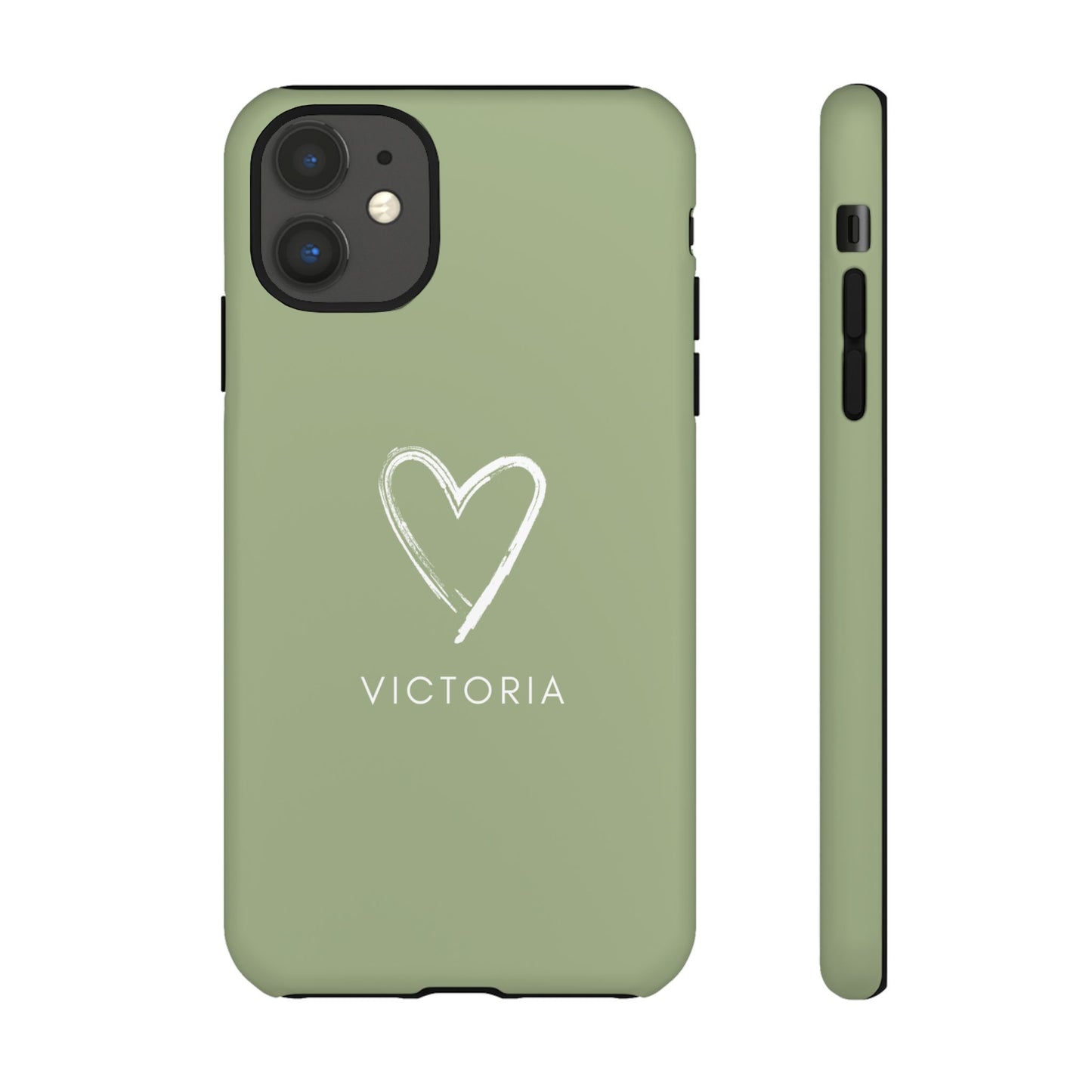 Green Heart Personalised Phone Case