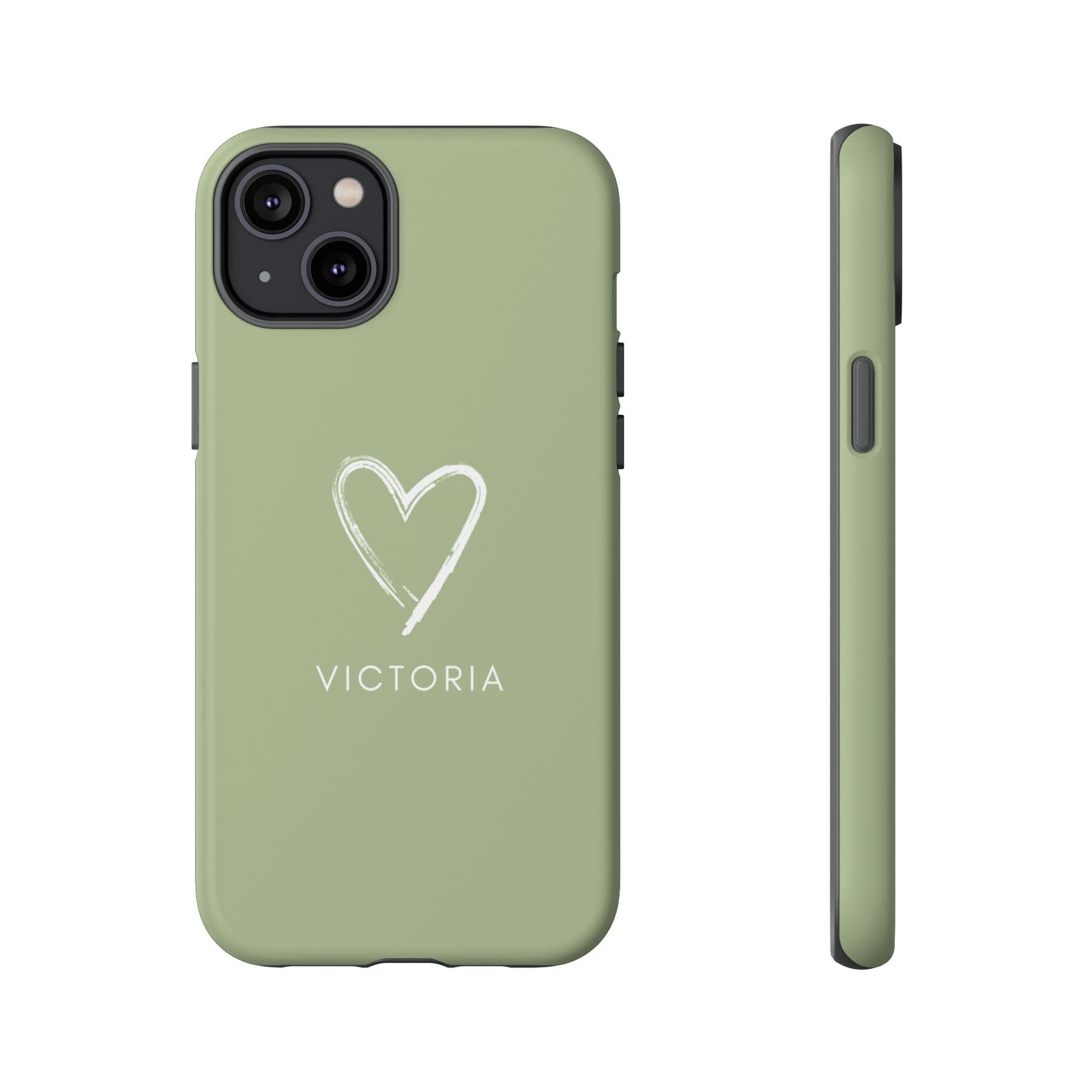 Green Heart Personalised Phone Case