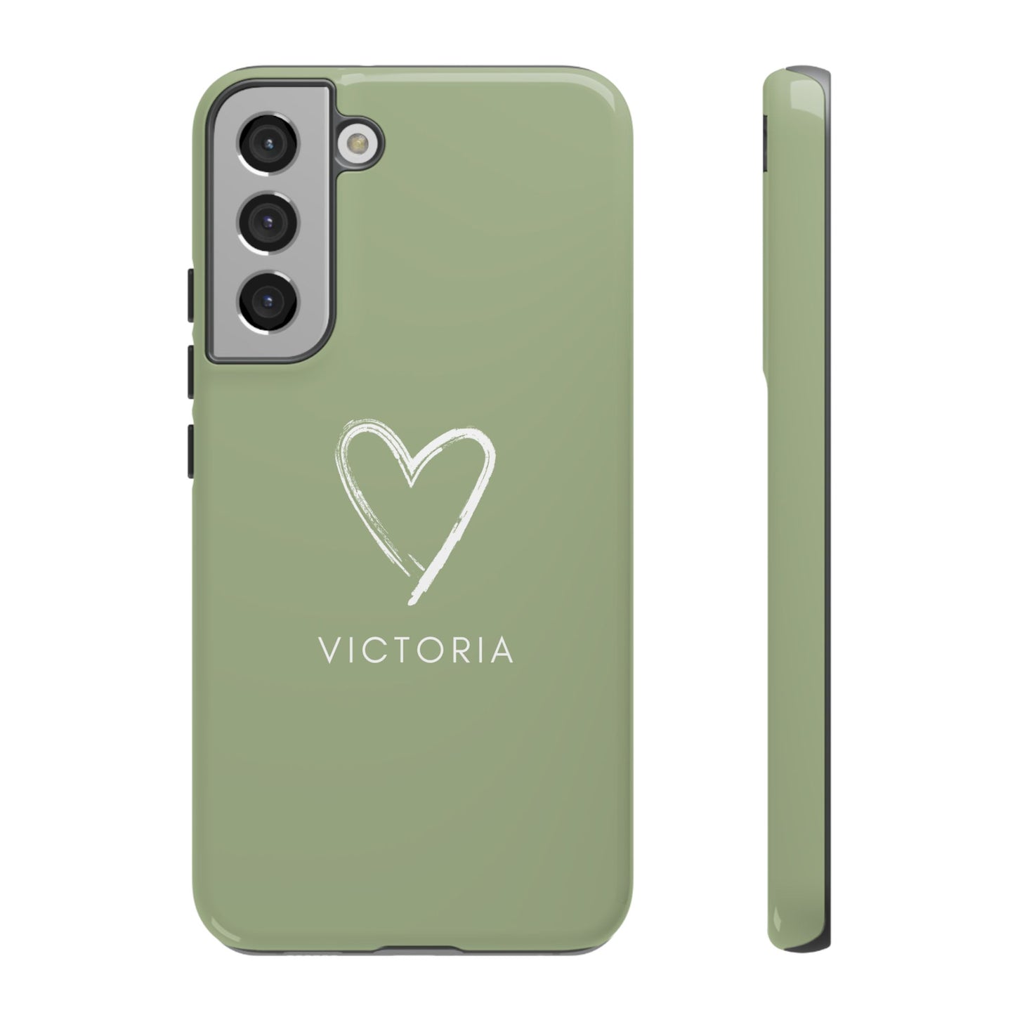 Green Heart Personalised Phone Case