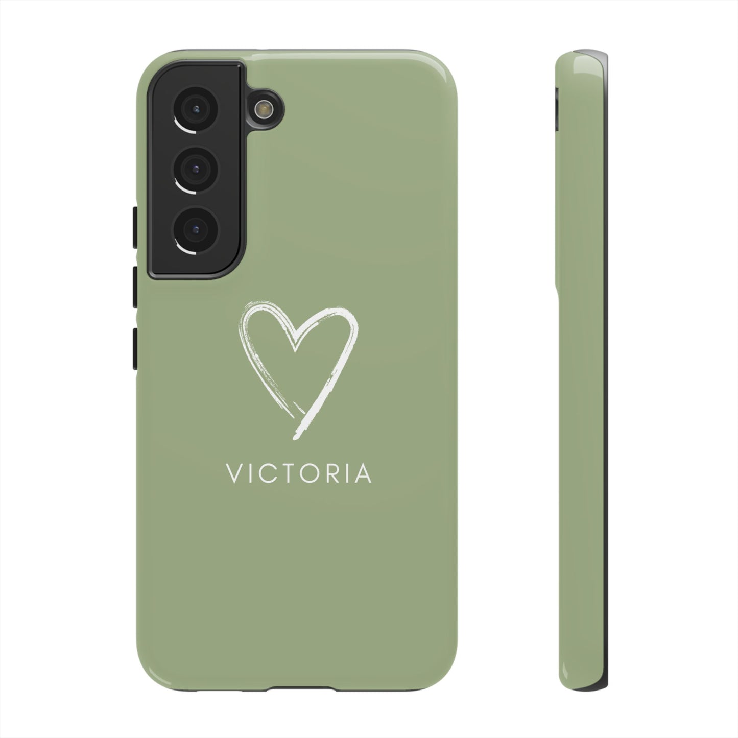 Green Heart Personalised Phone Case