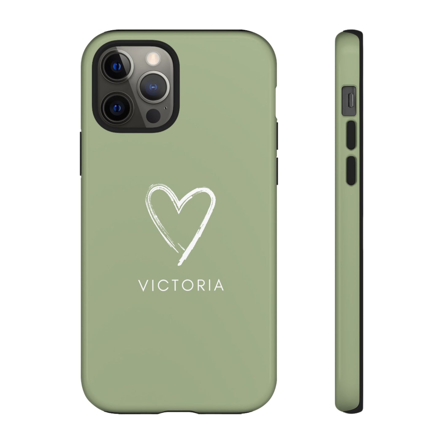 Green Heart Personalised Phone Case