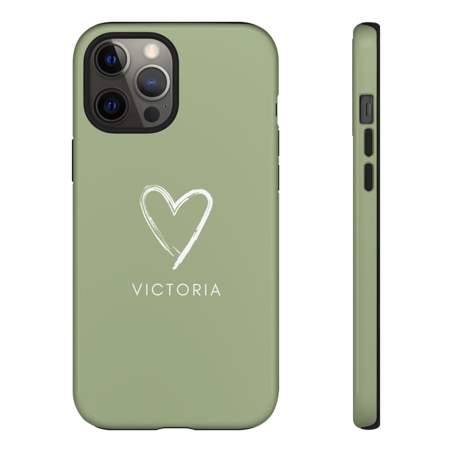 Green Heart Personalised Phone Case