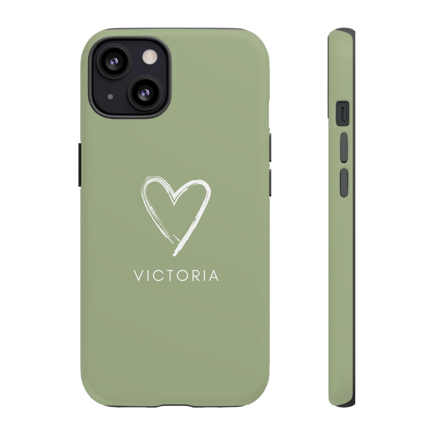 Green Heart Personalised Phone Case