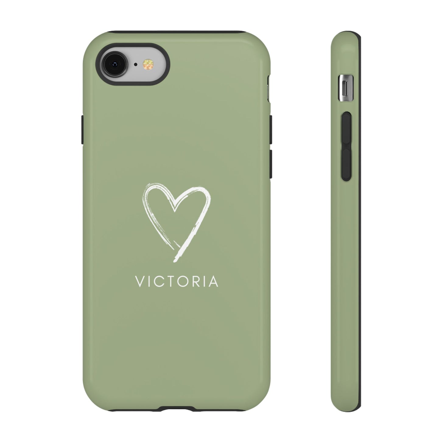 Green Heart Personalised Phone Case