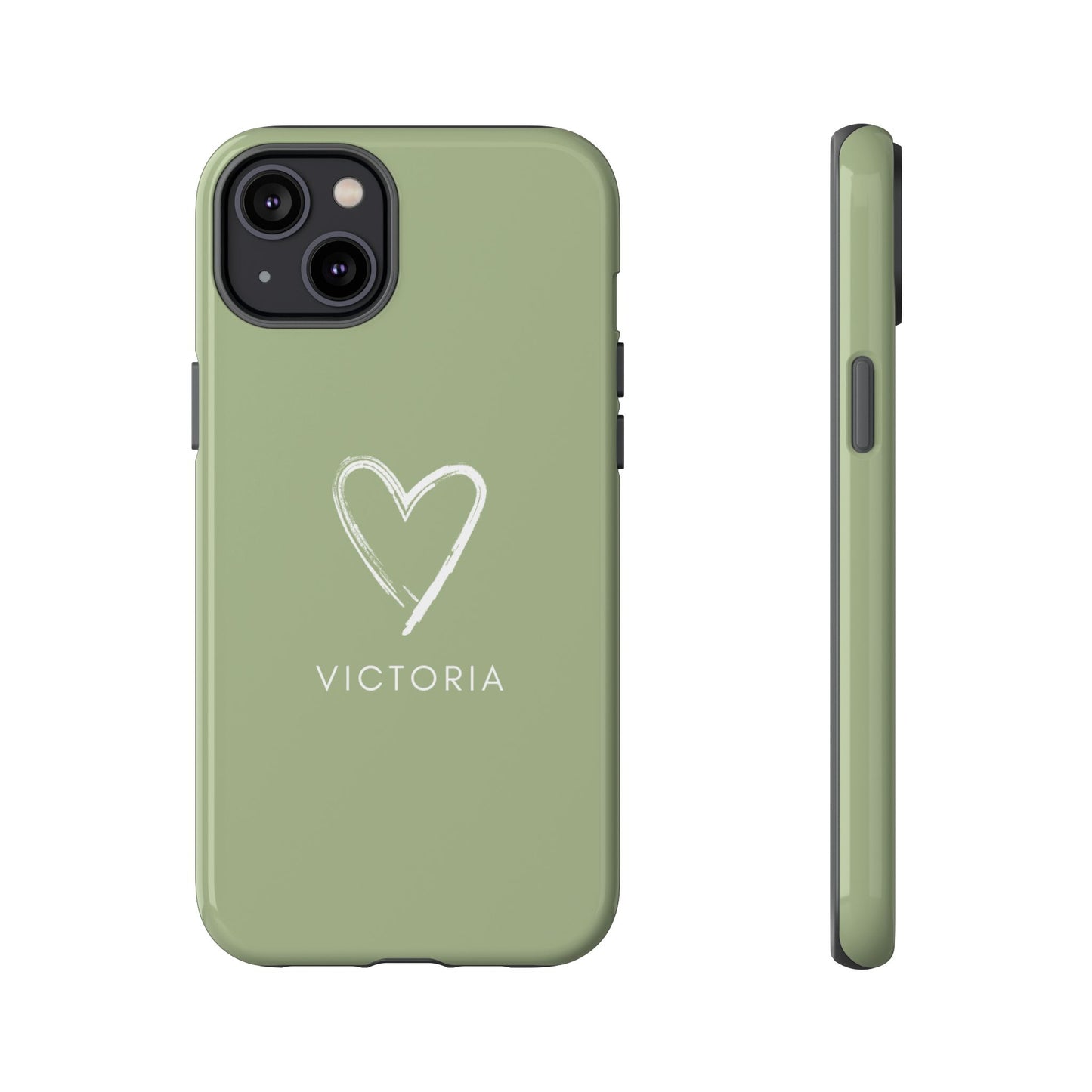 Green Heart Personalised Phone Case