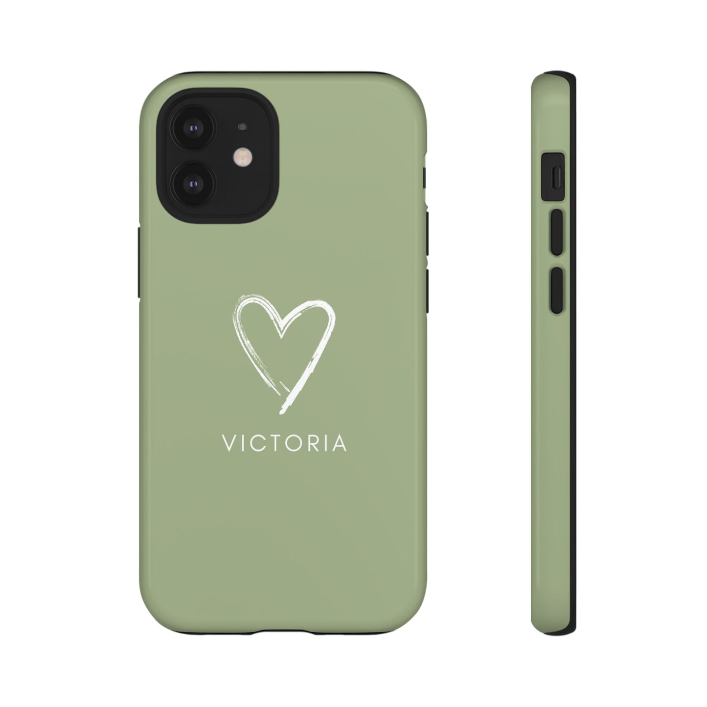 Green Heart Personalised Phone Case