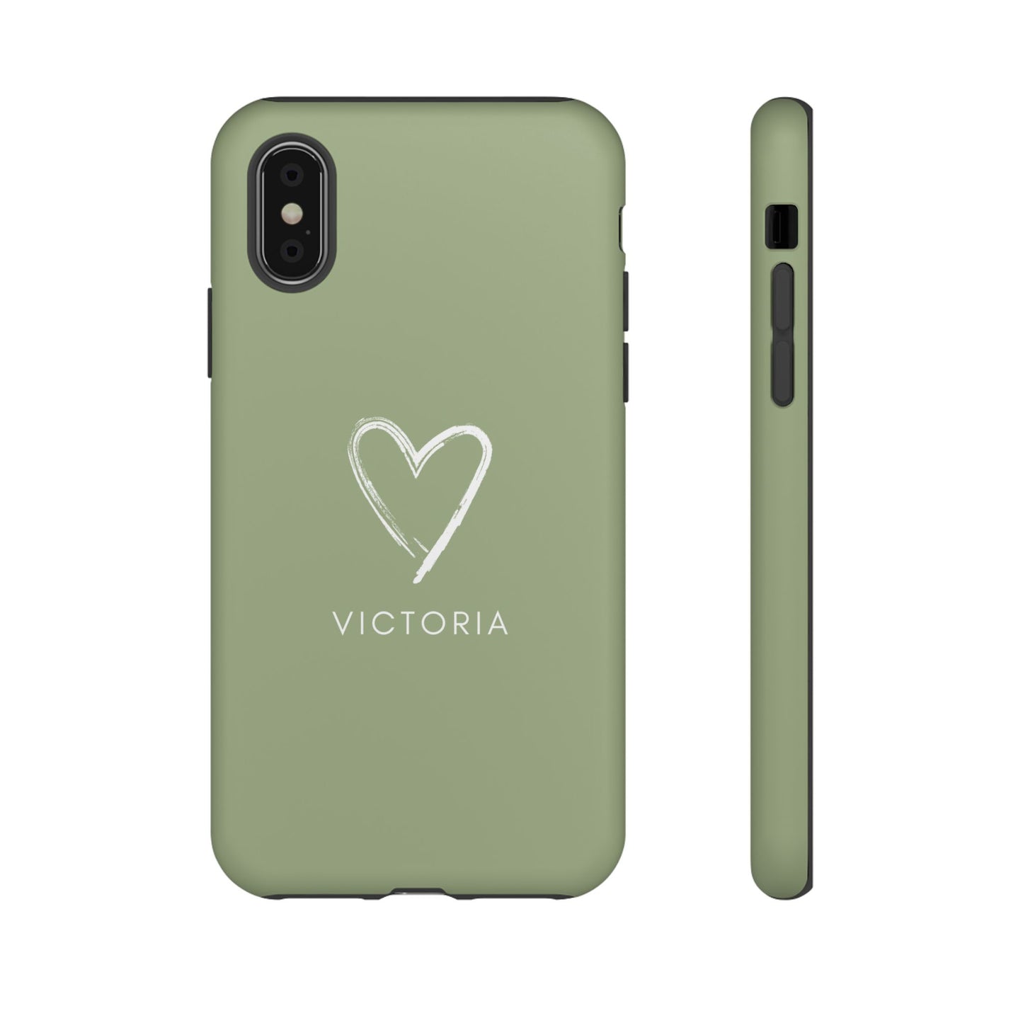 Green Heart Personalised Phone Case
