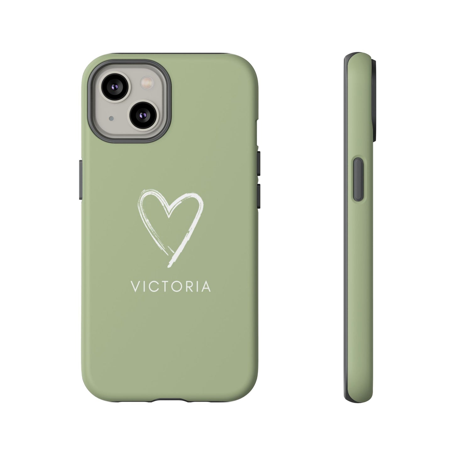 Green Heart Personalised Phone Case
