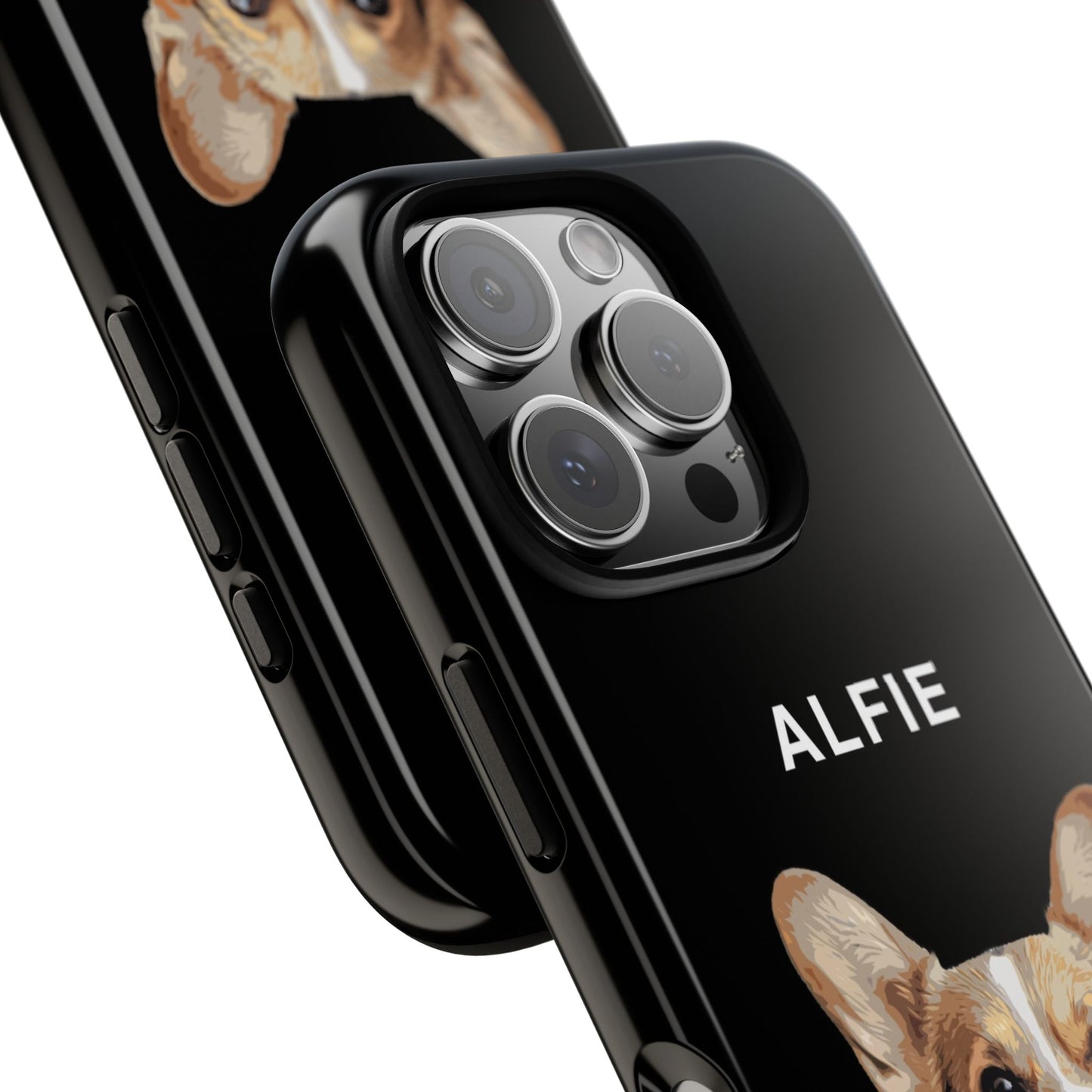 Black Cartoonerised Pet Phone Case