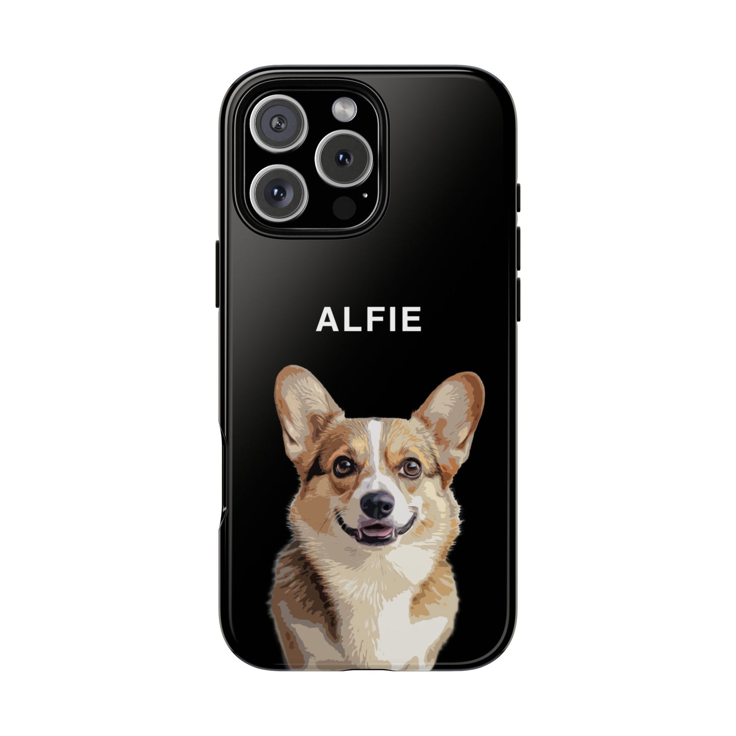 Black Cartoonerised Pet Phone Case