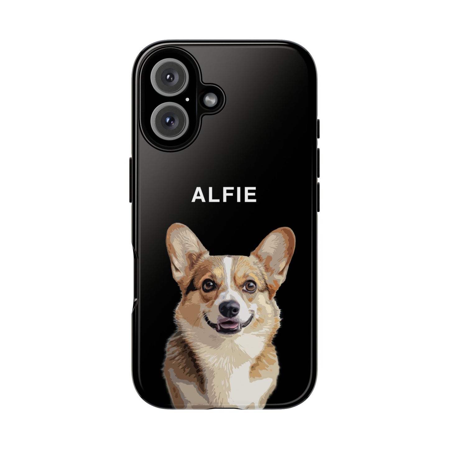 Black Cartoonerised Pet Phone Case