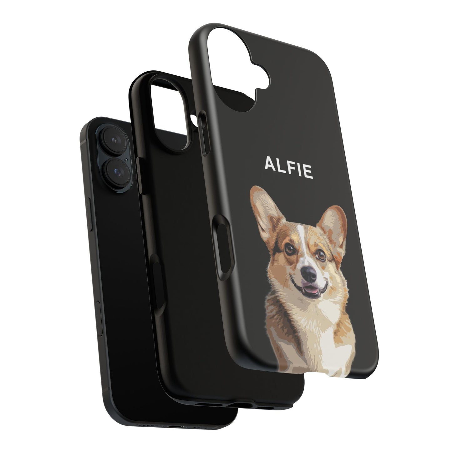 Black Cartoonerised Pet Phone Case
