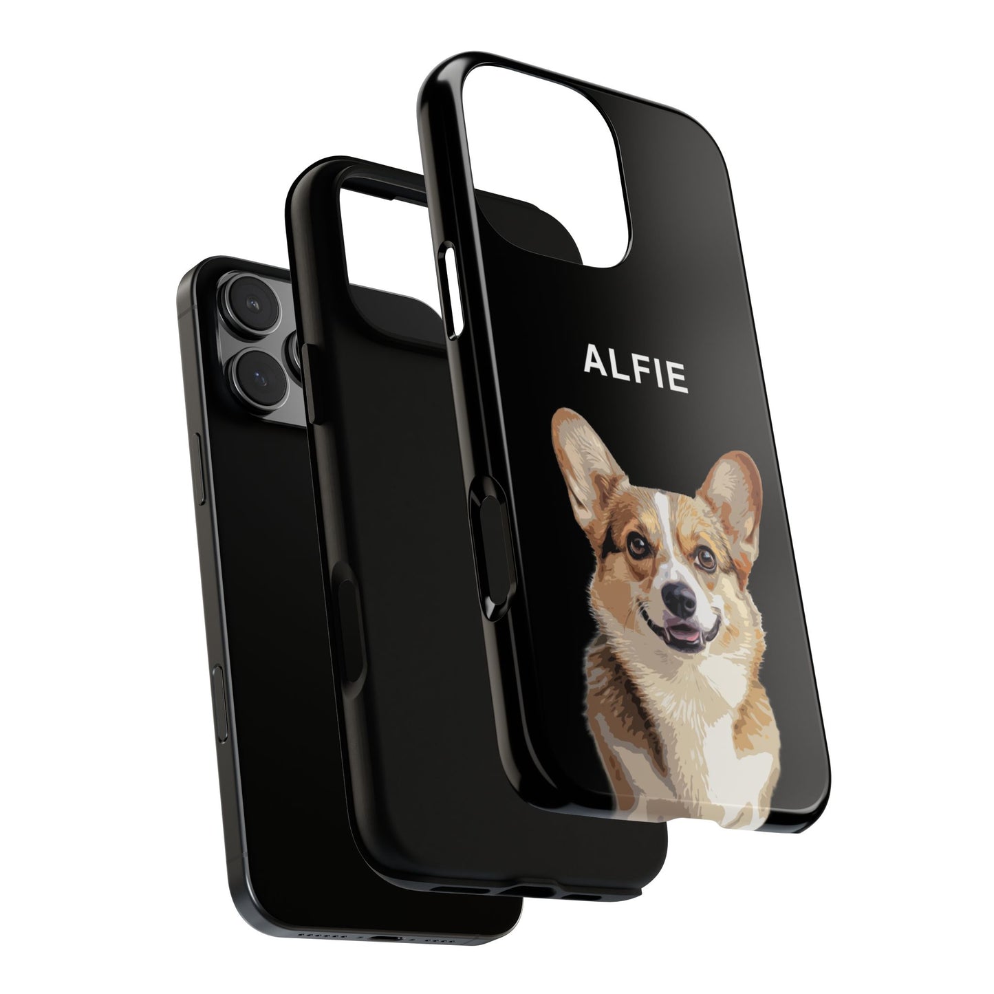 Black Cartoonerised Pet Phone Case